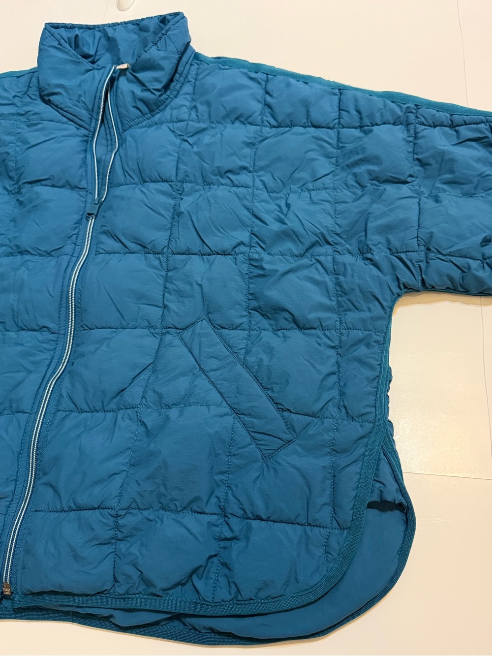 Free People Movement PippaPackable TealBlue Quilted PufferJacket oversized stain - Picture 11 of 16